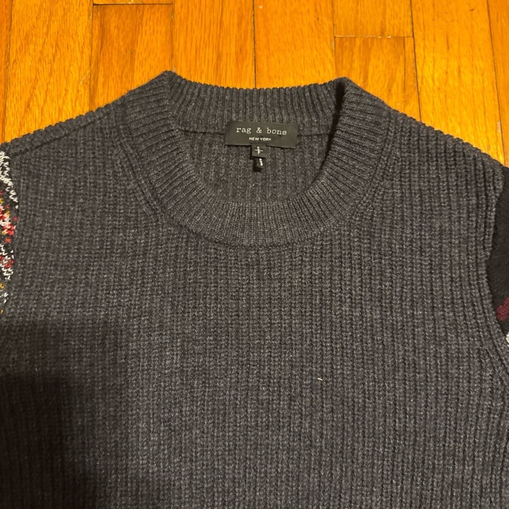 Rag & Bone Small Gray Patterned Sweater - image 2